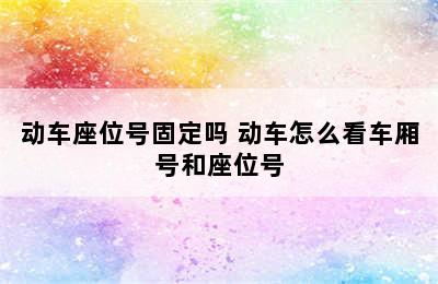 动车座位号固定吗 动车怎么看车厢号和座位号